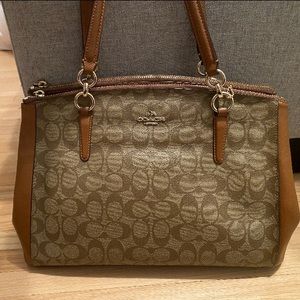 Beautiful brown Coach purse with gold details